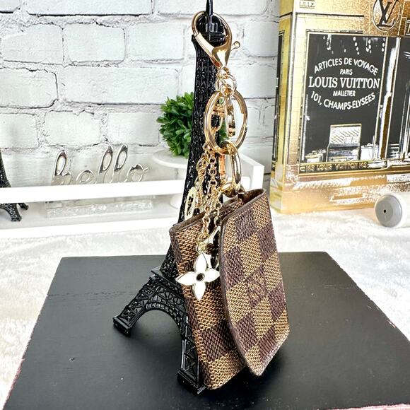 Louis Vuitton Damier Ebene key holder, fob holder keychain or cufflinks case - Picture 4 of 15